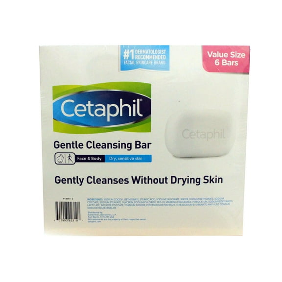Cetaphil Gentle Cleansing Moisturizes Bar 6 pack 4.5 oz Each