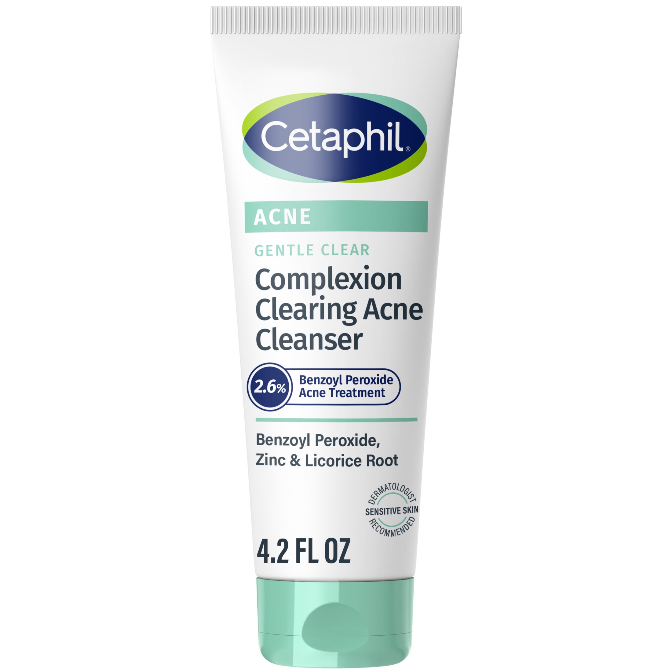 Cetaphil Gentle Clear Complexion-Clearing BPO Acne Cleanser for Sensitive Skin, 4.2 oz
