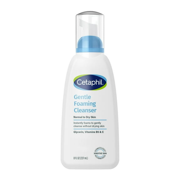 Cetaphil Hydrating Gentle Foaming Face Wash and Cleanser for Normal to Dry Skin, 8 oz