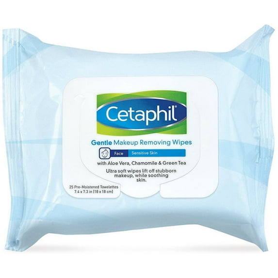 Cetaphil Gentle Makeup Removing Wipes 25 ea (Pack of 4)
