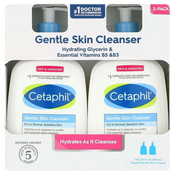 Cetaphil Gentle Skin Cleanser, 20 Oz, 2 Ct