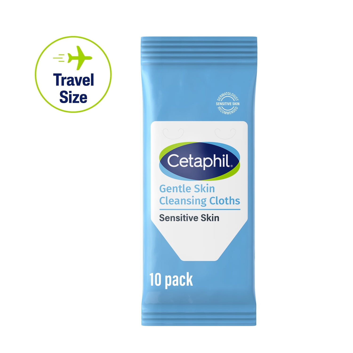 Cetaphil Gentle SkinTravel SizeFacialCleansing Cloth Wipes for Face and Body,Fragrance Free, 10ct