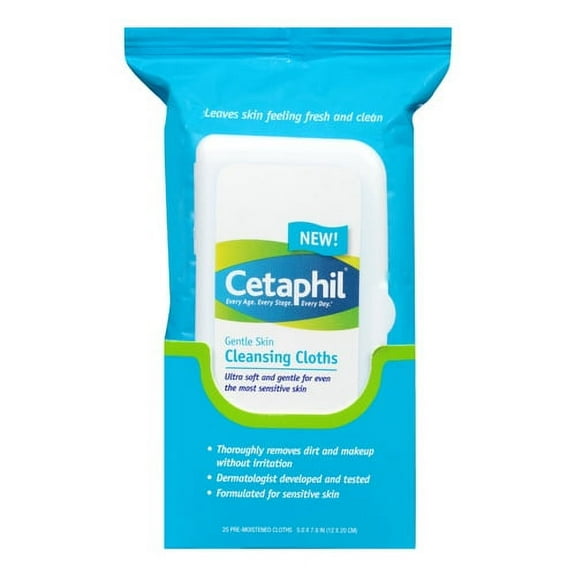 Cetaphil Gentle Skin Cleansing Cloths, 25 Ea
