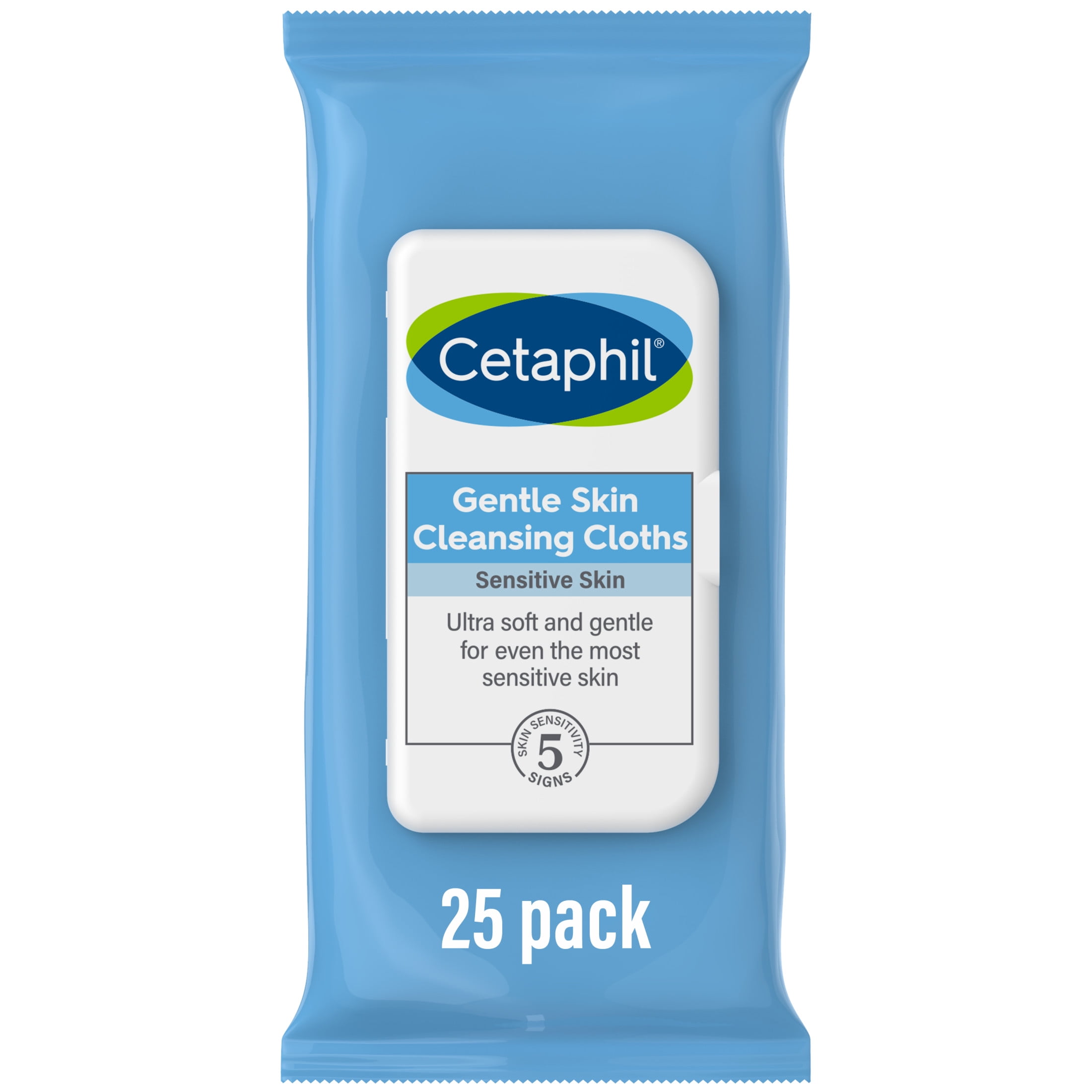 Cetaphil Gentle Skin Cleansing Cloths, 25 ct, Fragrance Free Face and