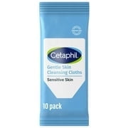 Cetaphil Gentle SkinTravel SizeFacialCleansing Cloth Wipes for Face and Body,Fragrance Free, 10ct ( 4 Pack )