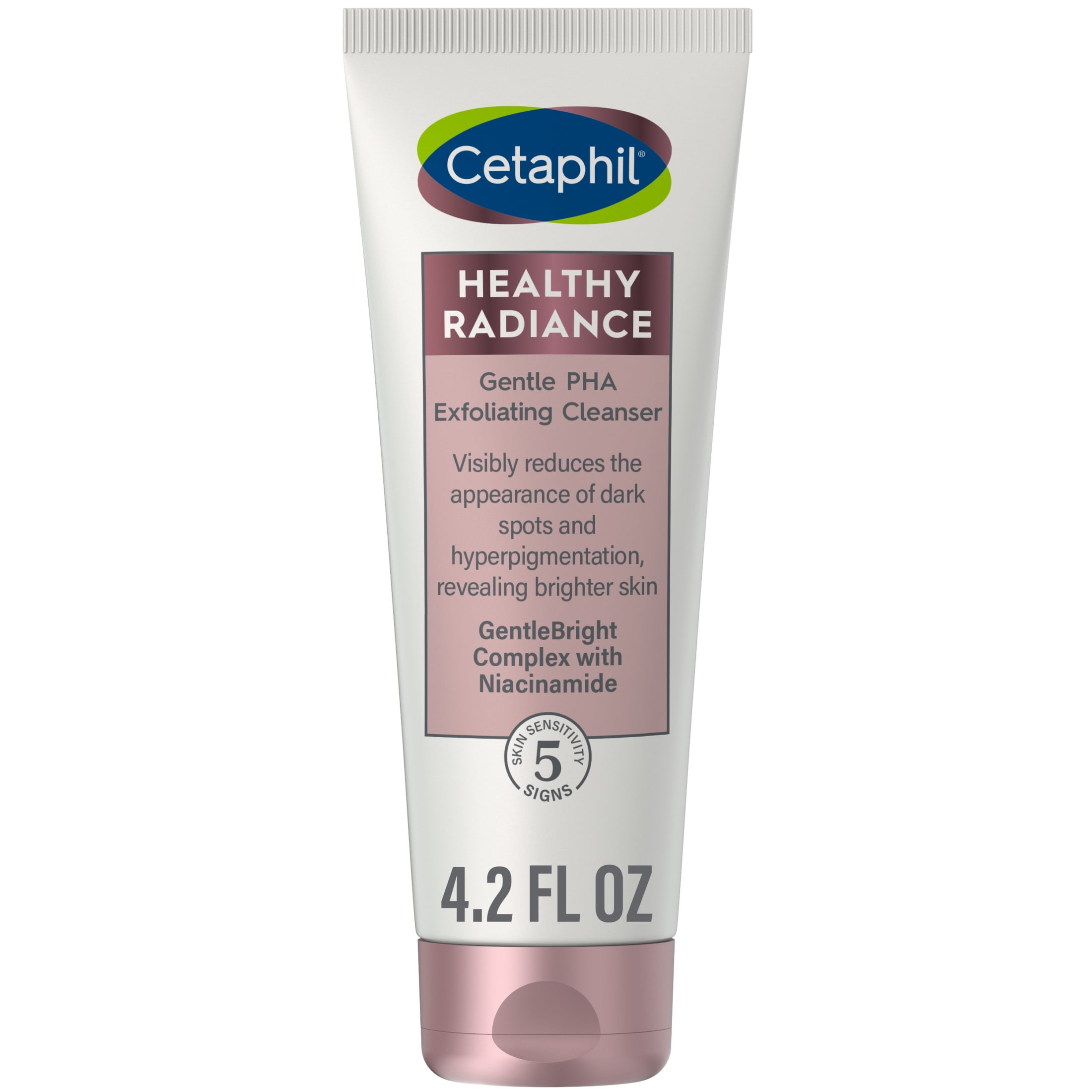 Cetaphil Healthy Radiance Gentle Exfoliating Cleanser, Visibly Reduces Dark Spots, 4.2oz
