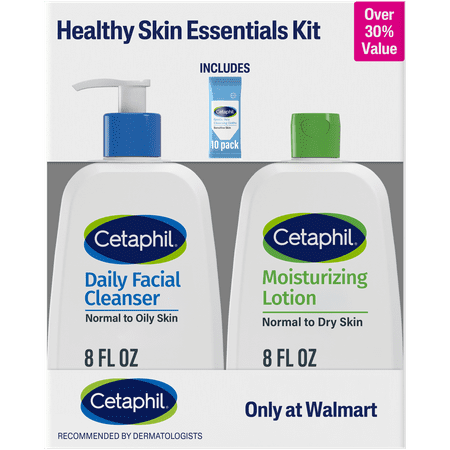 Cetaphil Healthy Skin Essentials Kit, Daily Facial Cleanser & Moisturizing Lotion