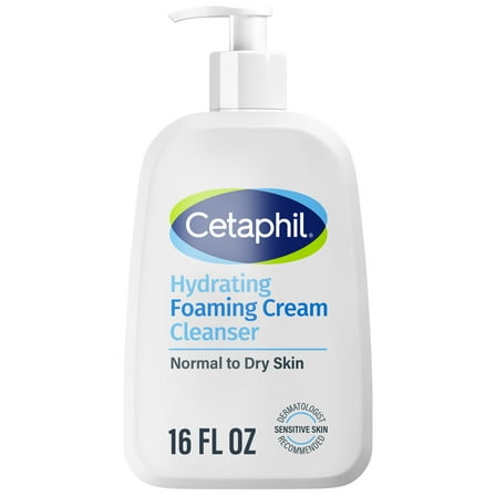 Cetaphil Hydrating Foaming Cream Cleanser for Dry to Normal, Sensitive Skin, 16 oz