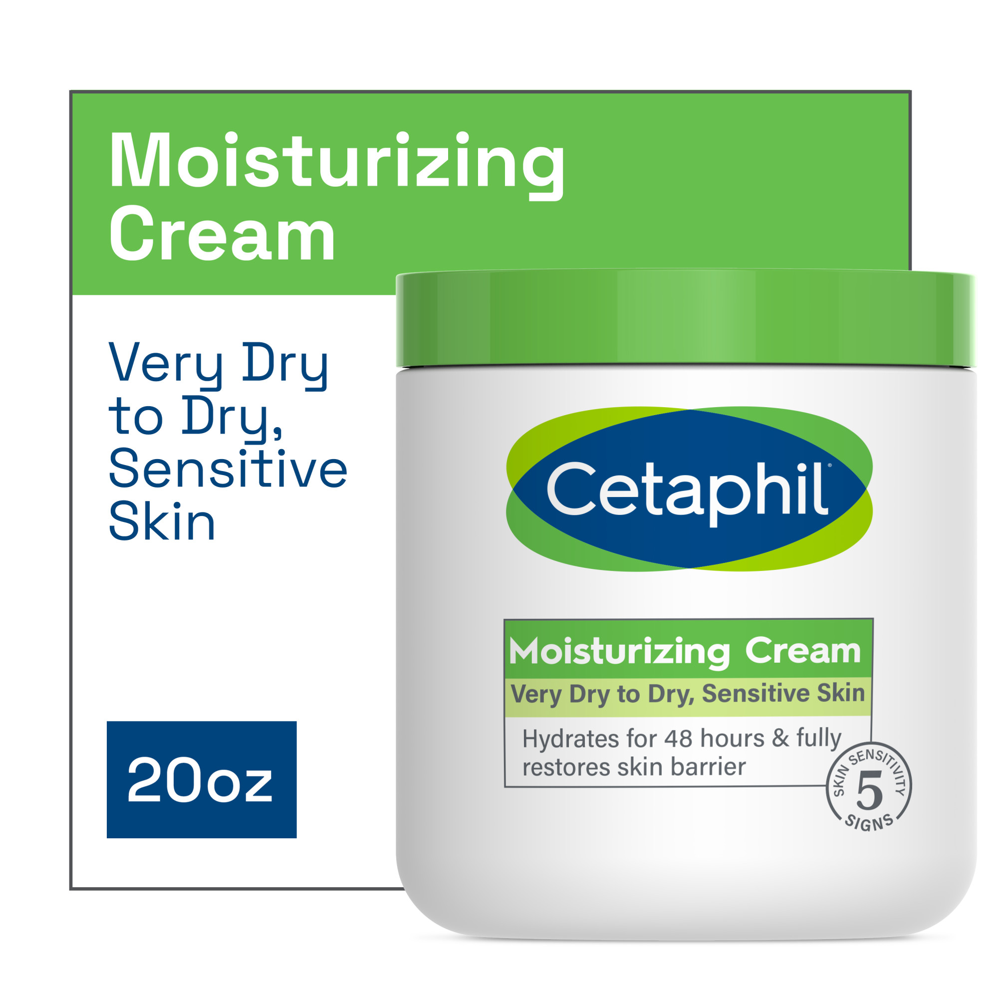 Cetaphil Hydrating Moisturizing Cream for Dry to Very Dry, Sensitive Skin, 20 oz - image 1 of 10