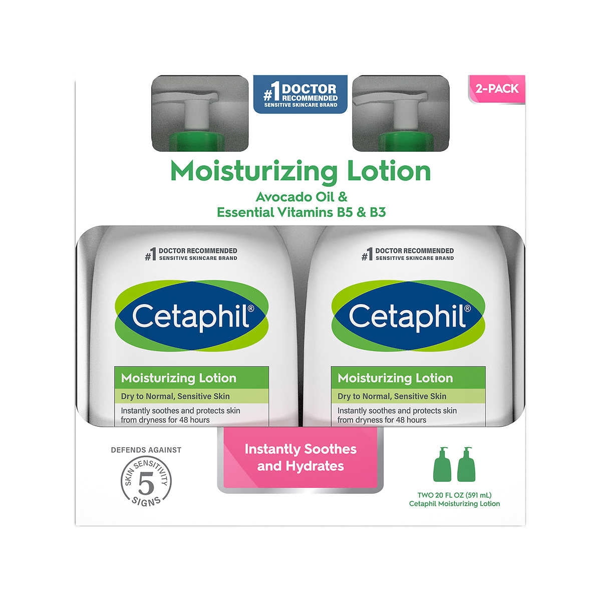 Cetaphil Moisturizing Cream Ultimate with Prebiotic Aloe, Very Dry to Dry  Sensitive Skin, 20 oz + 16 oz, 2-pack