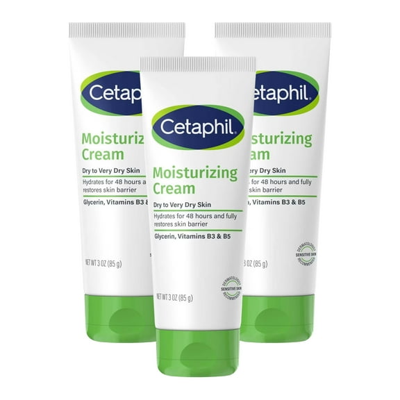 Cetaphil Moisturizing Cream 3oz Tube Very Dry/Sensitive (Pack of 3)