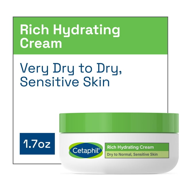 Cetaphil Rich Hydrating Cream for Face with Hyaluronic Acid, Dry to