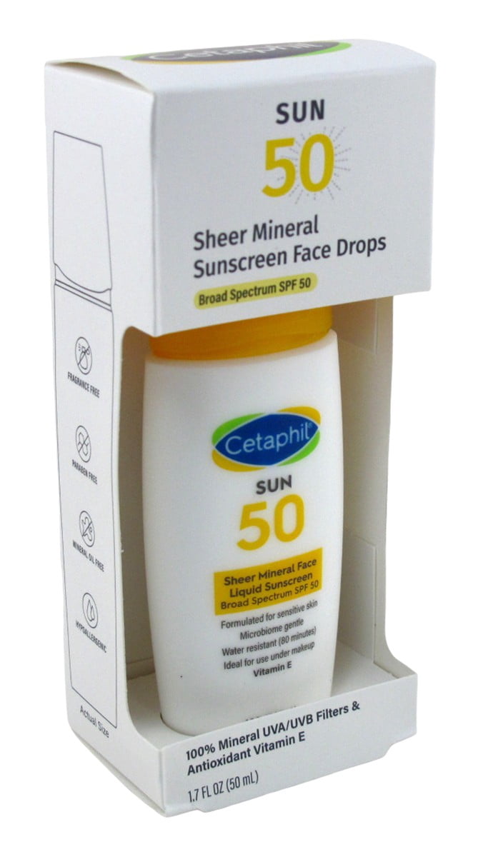 Cetaphil Sun Spf#50 Sheer Mineral Face Sunscreen 1.7oz (Pack of 3)