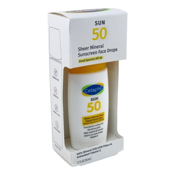Cetaphil Sun Spf#50 Sheer Mineral Face Sunscreen 1.7oz (Pack of 3)