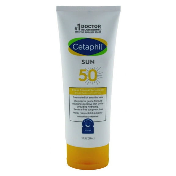 Cetaphil Sun Spf#50 Sheer Mineral Sunscreen Lotion 3oz (Pack of 2)