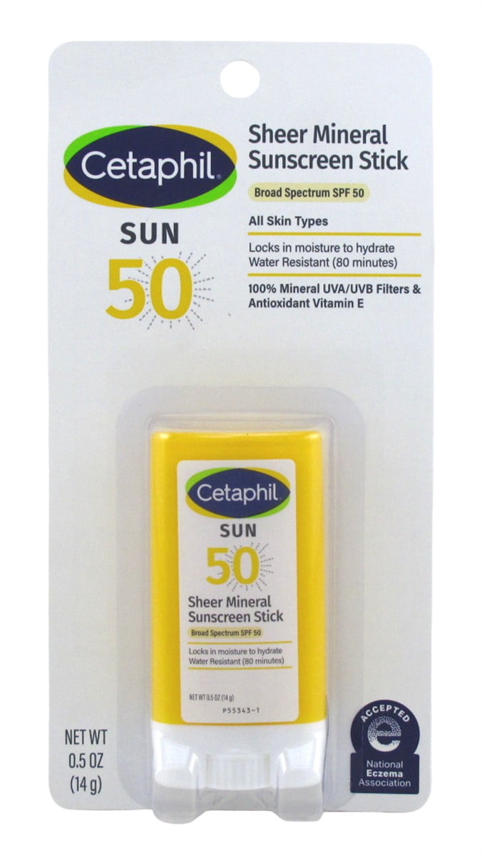 Cetaphil Sun Spf#50 Sheer Mineral Sunscreen Stick 0.5oz (Pack of 2)