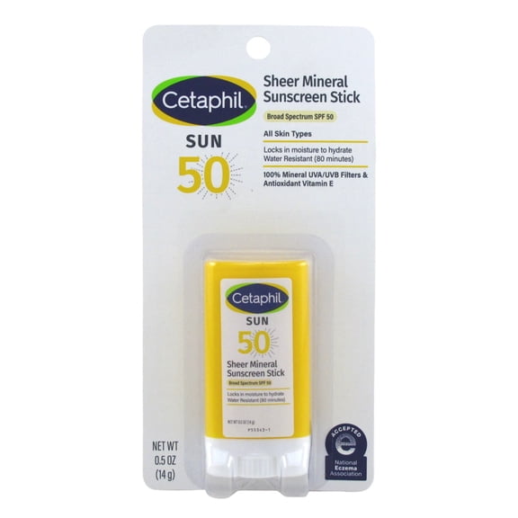 Cetaphil Sun Spf#50 Sheer Mineral Sunscreen Stick 0.5oz (Pack of 2)