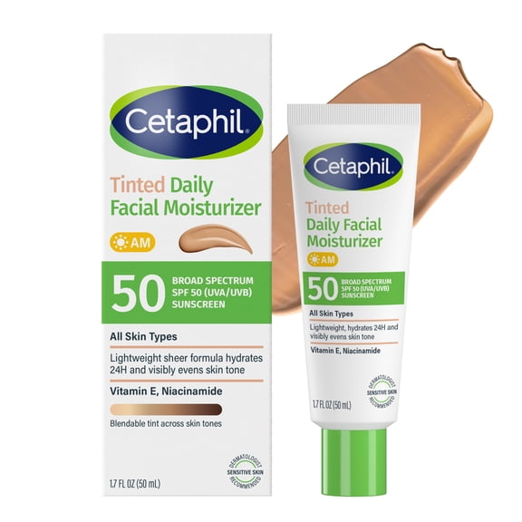 Cetaphil Daily Facial Moisturizer Lotion for Face, Broad Spectrum SPF 50, 1.7 fl oz