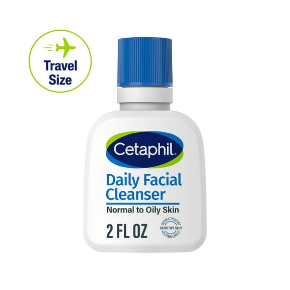 Cetaphil Travel Size Daily Facial Cleanser for Sensitive, Combination to Oily Skin, 2 oz