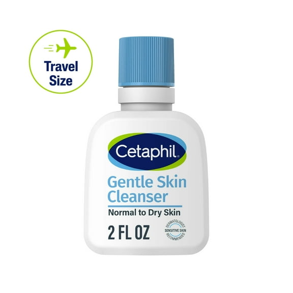 Cetaphil Travel Size Gentle Skin Cleanser, Hydrating Face Wash for Dry to Normal Sensitive Skin, 2 oz