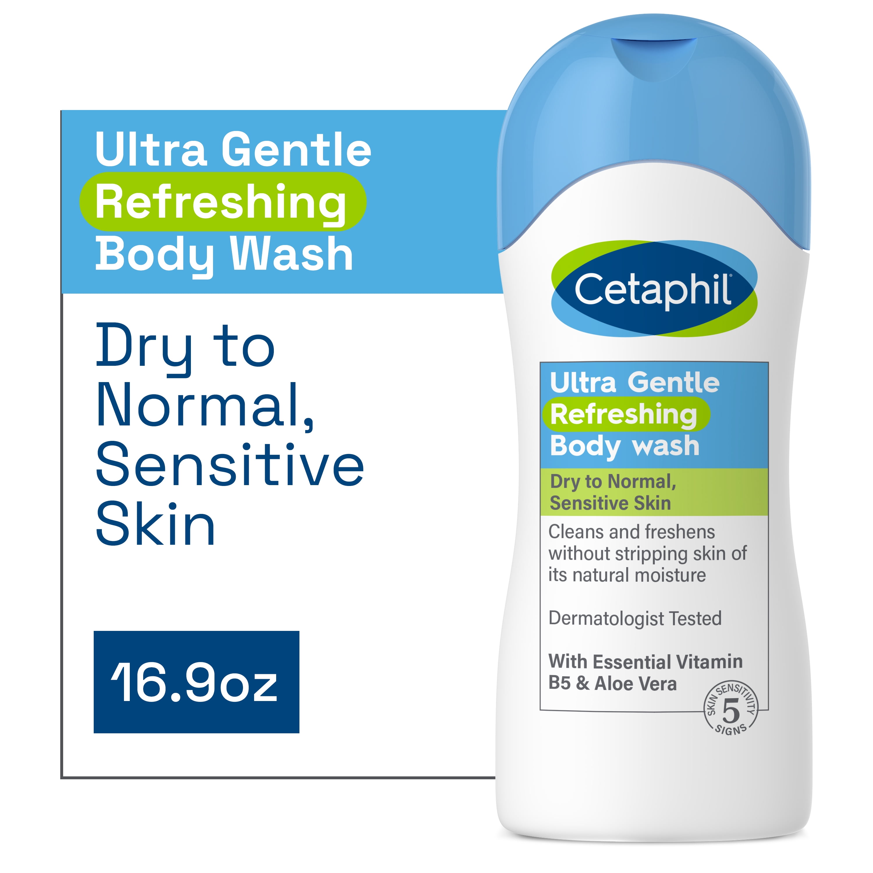 Cetaphil Ultra Gentle Refreshing Body Wash, Refreshing Scent For