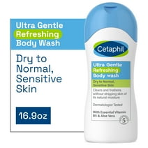 Cetaphil Ultra Gentle Refreshing Body Wash, Refreshing Scent For Sensitive Skin, 16.9oz