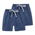 thumbnail image 1 of Cethrio Athletic Shorts for Boys, Casual 2 Piece Elastic Waist Running Summer Shorts Dark Blue Size 8-9 T, 1 of 6