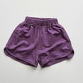 thumbnail image 1 of Cethrio Athletic Shorts for Boys, Cotton Sports Elastic Waist Loose Summer Shorts Purple Size 7-8 T, 1 of 3