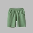 thumbnail image 1 of Cethrio Athletic Shorts for Boys, Elastic Waist Cotton Casual Loose Summer Shorts Green Size 1-2 T, 1 of 3