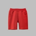 thumbnail image 1 of Cethrio Athletic Shorts for Boys, Loose Casual Cotton Elastic Waist Summer Shorts Red Size 3-4 T, 1 of 3