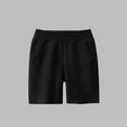 thumbnail image 1 of Cethrio Athletic Shorts for Boys, Loose Elastic Waist Casual Cotton Summer Shorts Black Size 4-6 T, 1 of 3
