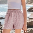 thumbnail image 1 of Cethrio Athletic Shorts for Girls, Stripe Elastic Waist Loose Casual Summer Shorts Red Size 5-6T, 1 of 9