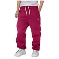thumbnail image 1 of Cethrio Athletic Sweatpants for Boys, Casual Running Drawstring Joggers with Pockets Hot Pink Size 7-8 T, 1 of 5
