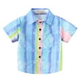 thumbnail image 1 of Cethrio Kids Boys Button Down Shirts, Short Sleeve Fashion Printed Summer Tops Blue Size 6 Months, 1 of 3