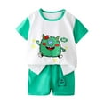 thumbnail image 1 of Cethrio Kids Boys Cotton Outfit Sets, Casual 2 Piece Summer T-shirts with Shorts Sets White Size 18-24 Months, 1 of 2
