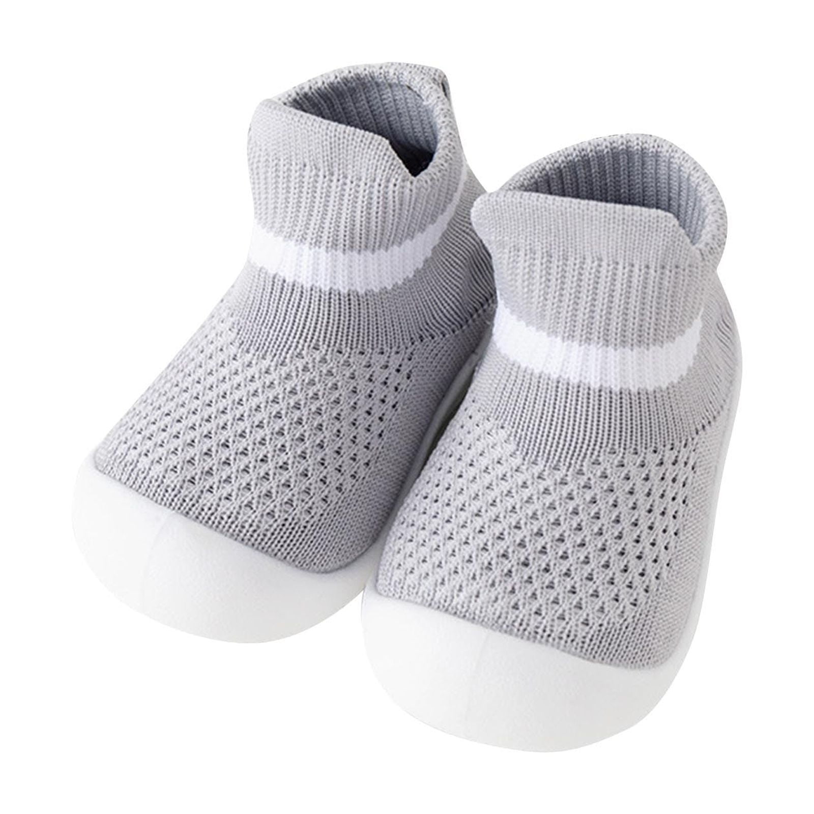Cethrio Toddler Boys Girls Walker Shoes, Cotton Lightweight Soft Spring Fall Sneakers Gray Size 6 Toddler