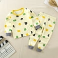 thumbnail image 1 of Cethrio Baby Boys Pajama Sets, Cotton Printed Long Sleeve Casual Loungewear Clothes Yellow Size 3 Months, 1 of 3