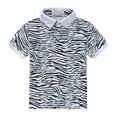 thumbnail image 1 of Cethrio Kids Boys Polo Shirts, Fashion Printed Button Short Sleeve Summer Tops White Size 1 T, 1 of 8