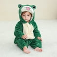thumbnail image 1 of Cethrio Baby Boys Winter Rompers, Fleece One Pieces Warm Zipper Jumpsuit Outfits Green Size 3-6 Months, 1 of 1