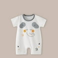 thumbnail image 1 of Cethrio Kids Button Bodysuits, Cotton Short Sleeve Cute Crawling Soft Jumpsuit White 3-6 Months, 1 of 4