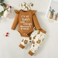 thumbnail image 1 of Cethrio Kids Girls Cotton Outfit Sets, Printed Cute Long Sleeve 2 Piece Girls Clothing Set Brown Size 12-18 Months, 1 of 8