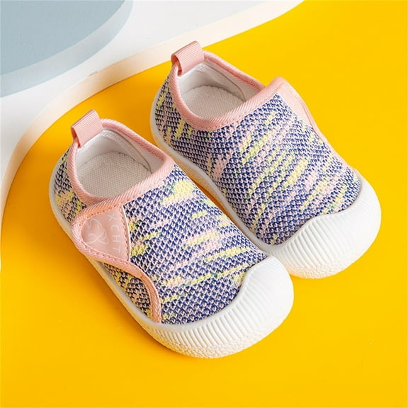 Cethrio Baby Girls Boys Sneakers, Soft Breathable Non-Slip Lightweight Walker Shoes Purple Size 9(US)