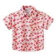 thumbnail image 1 of Cethrio Kids Girls Button Down Shirts, Short Sleeve Fashion Printed Summer Tops Pink Size 6 Months, 1 of 5