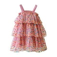 thumbnail image 1 of Cethrio Kids Girls Dresses, Summer Casual Spaghetti Strap Sleeveless Princess Dresses Watermelon Red Size 9-12 Months, 1 of 2