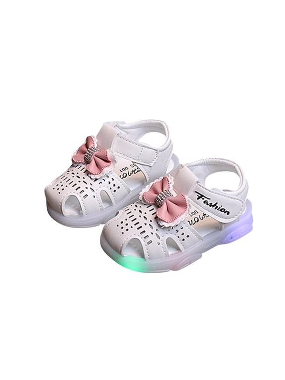 Kids Girls Sandals, Casual Summer 2025 Non-slip Walker Shoes White Size 12-15 Months