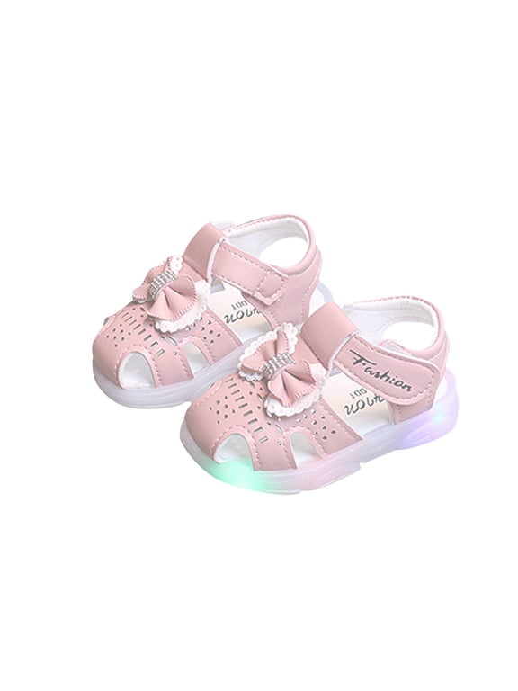 Kids Girls Sandals, Non-slip Summer Casual 2025 Walker Shoes Pink Size 9-12 Months