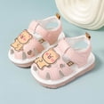 thumbnail image 1 of Cethrio Kids Girls Sandals, Summer Non-slip Closed Toe Lightweight Walker Shoes Pink Size 6-12 Months, 1 of 8