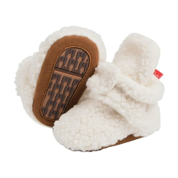 Cethrio Kids Girls Winter Shoes, Breathable Thermal Cotton Non-slip Walking Shoes White Size 12-18 Months