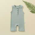 thumbnail image 1 of Cethrio Baby Summer Bodysuits, Crawling Sleeveless Cute Cotton Soft Infant Jumpsuit Green 6-9 Months, 1 of 4