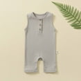 thumbnail image 1 of Cethrio Kids Summer Bodysuits, Soft Cotton Cute Crawling Sleeveless Jumpsuit Gray 3-6 Months, 1 of 4